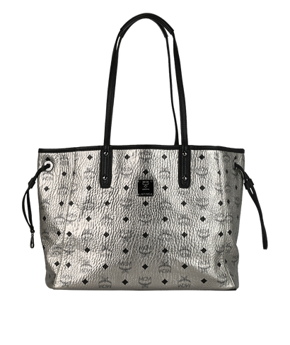 Medium Metallic Visetos Reversible Tote, &pound;210, Handbags, Silver, Leather, Front view